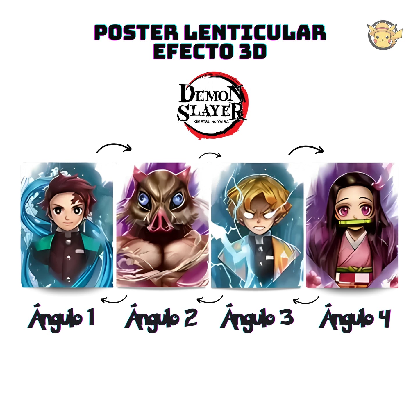 Póster Lenticular 3D - Demon Slayer (4 modelos)