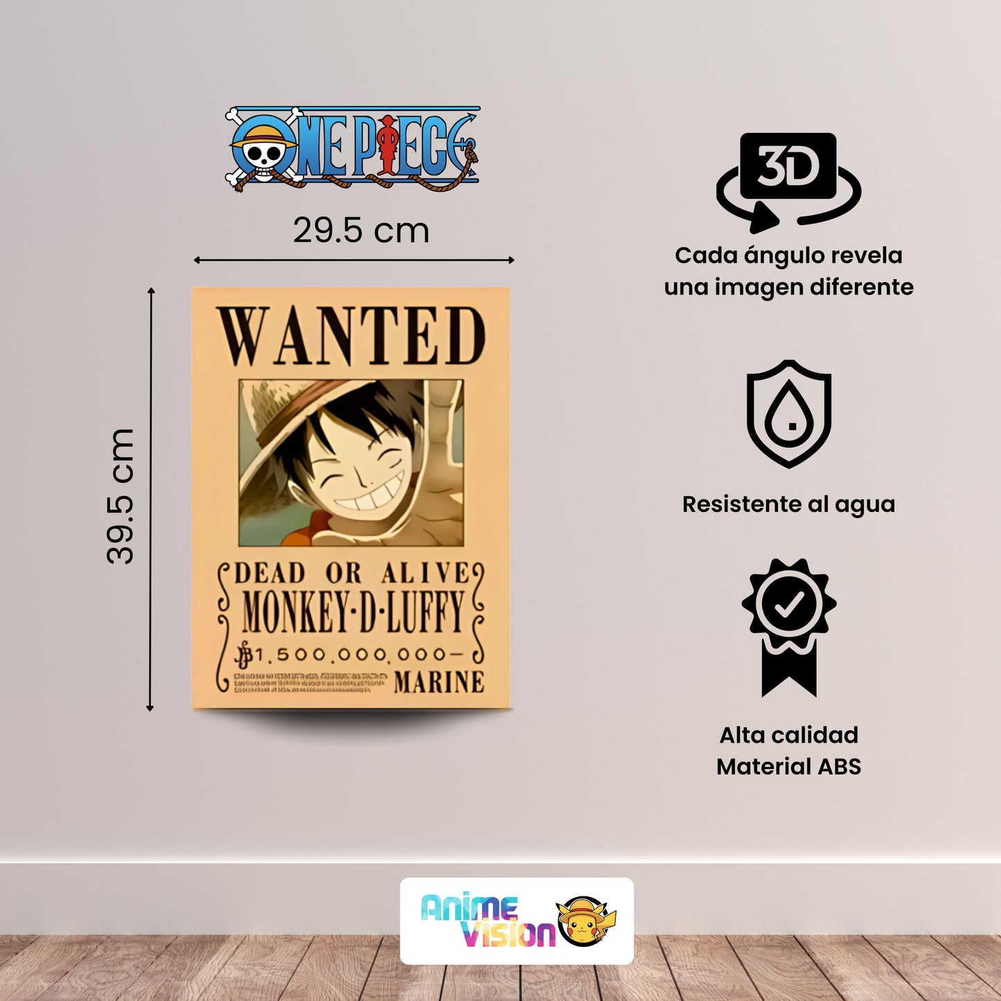 Póster Lenticular 3D - One Piece (3 modelos)