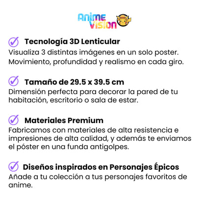 Póster 3D Pokémon - Charizard, Blastoise y Venusaur