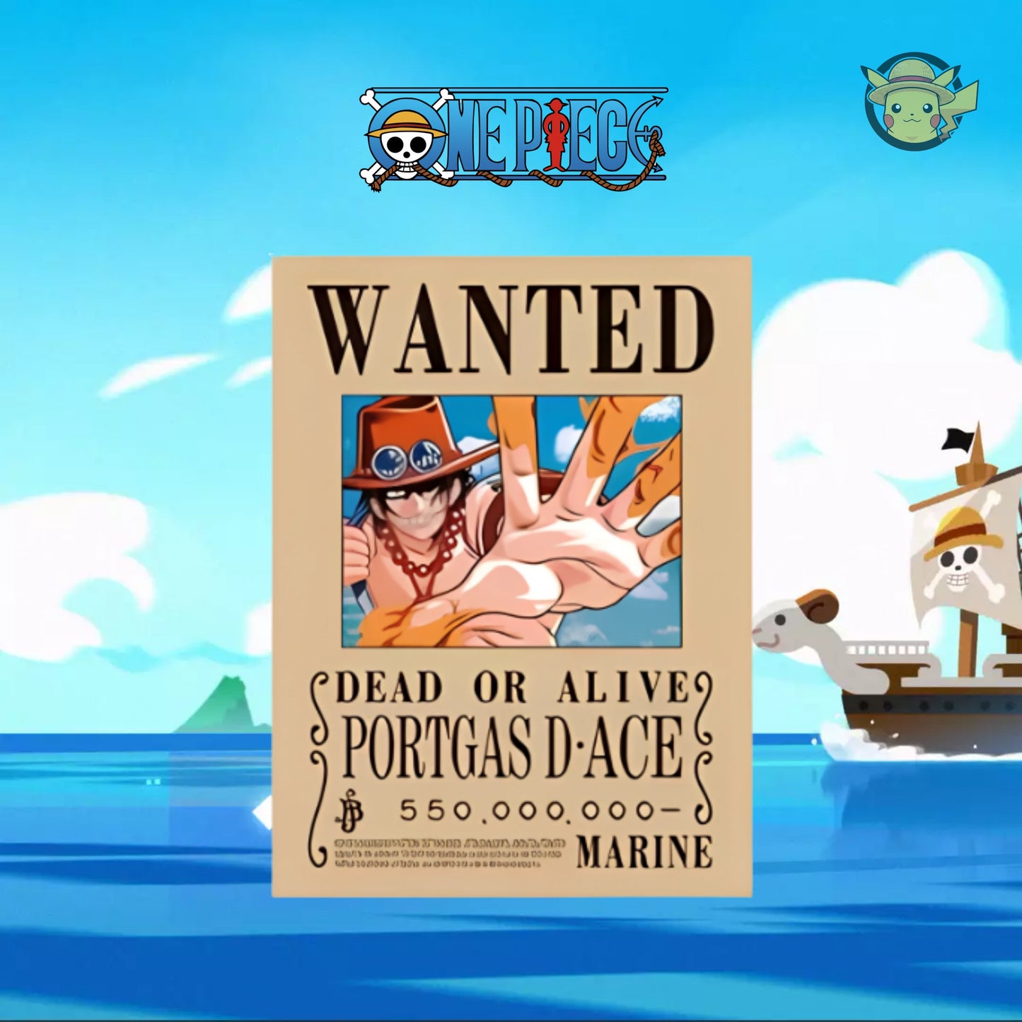 Póster 3D One Piece - Luffy, Sabo y Portgas D.Ace